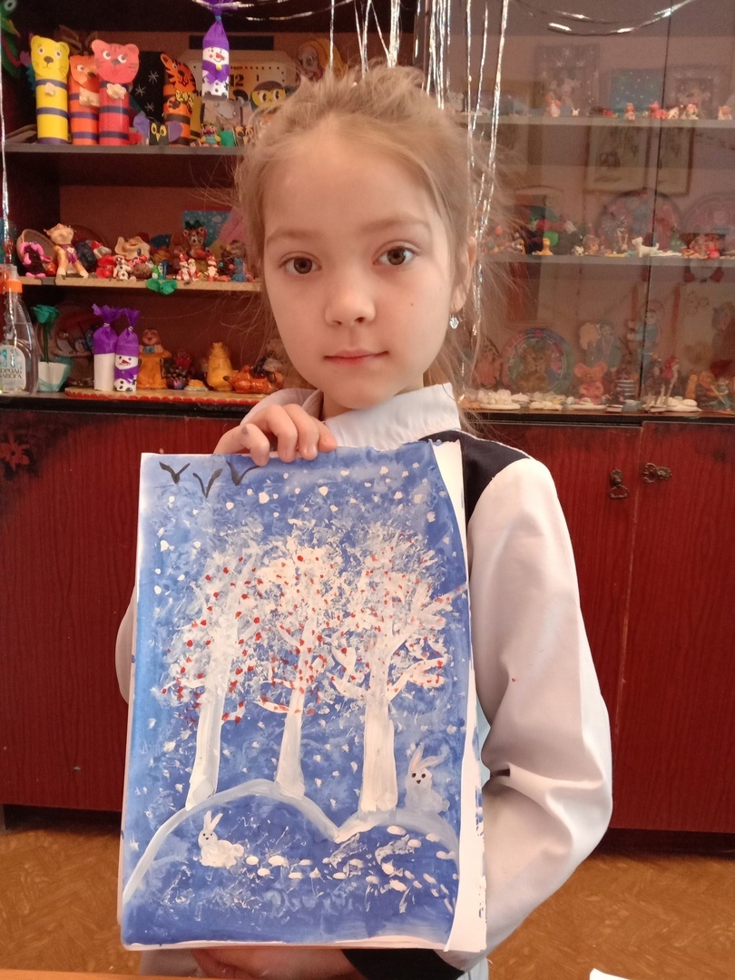 Дети рисуют зиму